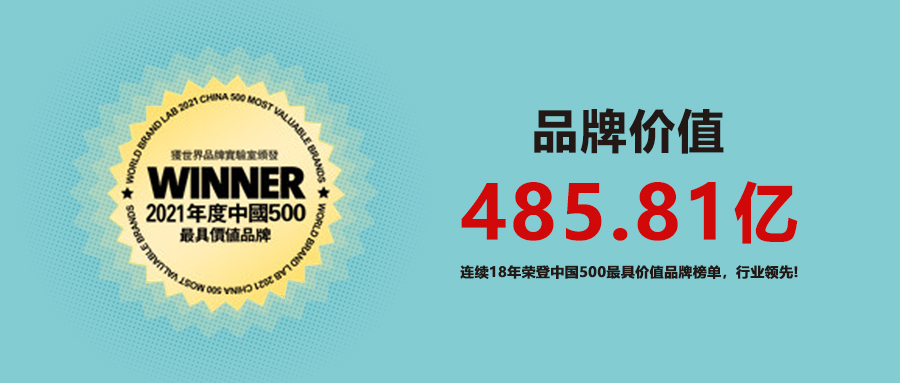 连续18年！惠达卫浴再次入选“中国500最具价值品牌”