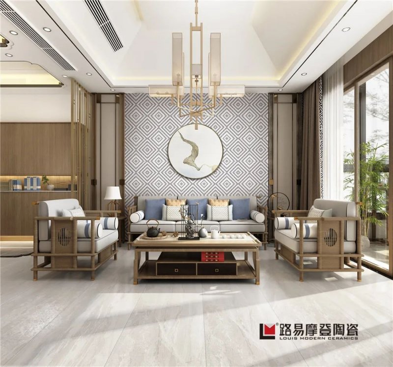 路易摩登陶瓷新中式客厅这么铺贴 中国风的摩登之道_3