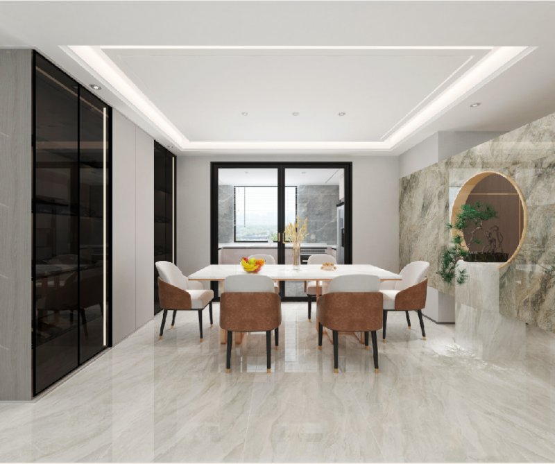 127㎡新中式家装 岩板让家居空间高级感翻倍！_4