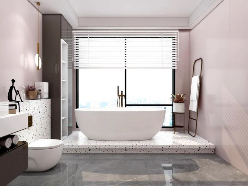 浴室中的莫兰迪色瓷砖 为您呈现精致温柔！_4