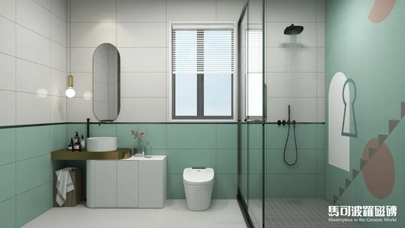 马可波罗瓷砖用流行色彩点亮浴室空间_1